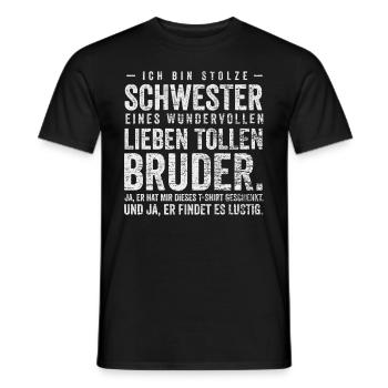 Stolze Schwester - Männer T-Shirt - Schwarz - Vorne - AI Model Male 178 light (178cm)