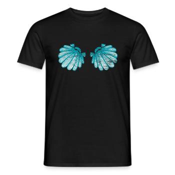 Mermaid shells breast - Men's T-Shirt - black - Front - AI Model Male 178 light (178cm)