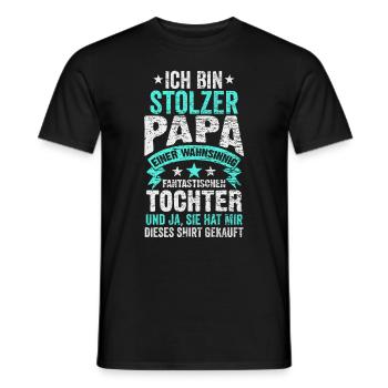 Papa Vater Stiefvater Vatertag Tochter - Männer T-Shirt - Schwarz - Vorne - AI Model Male 178 light (178cm)