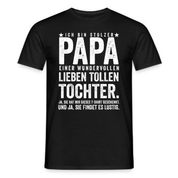Papa einer tollen Tochter - Männer T-Shirt - Schwarz - Vorne - AI Model Male 178 light (178cm)