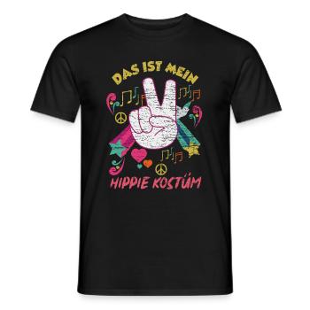 Hippie Kostüm Peace Musik Geschenk - Männer T-Shirt - Schwarz - Vorne - AI Model Male 178 light (178cm)