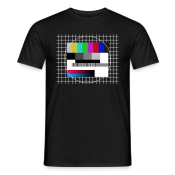 Modèle de test des années 90 télévision TV rétro - T-shirt homme - noir - Devant - AI Model Male 178 light (178cm)