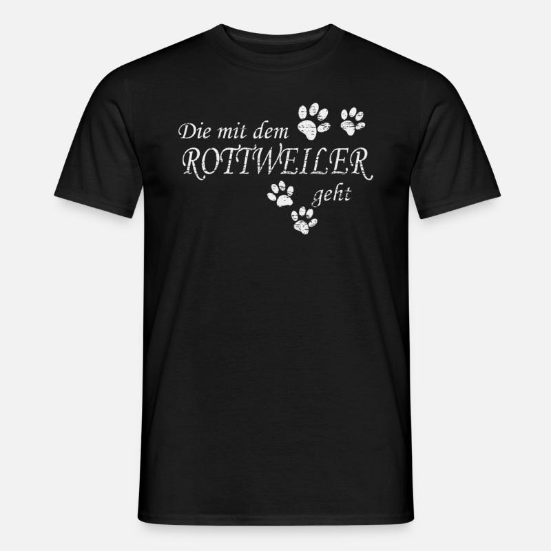 Rottweiler Gassi - Männer T-Shirt - Schwarz