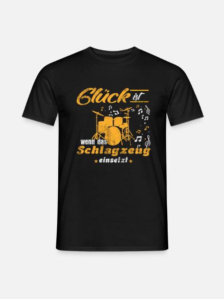 Schlagzeug Musikinstrument - Männer T-Shirt - Schwarz