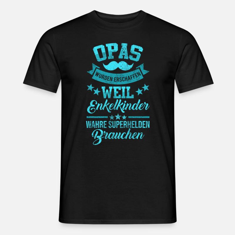 Opa Superheld - Männer T-Shirt - Schwarz
