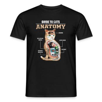 Chats anatomie chatons tomcat domestique kitty - T-shirt homme - noir - Devant - AI Model Male 178 light (178cm)