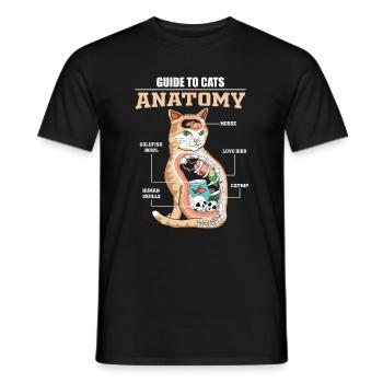 Chat anatomie minou chaton animal domestique chat - T-shirt homme - noir - Devant - AI Model Male 178 light (178cm)