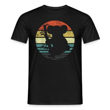 Koala Retro - Men's T-Shirt - black - Front - AI Model Male 178 light (178cm)