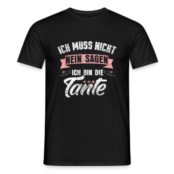 Tante - Männer T-Shirt - Schwarz - Vorne - AI Model Male 178 light (178cm)