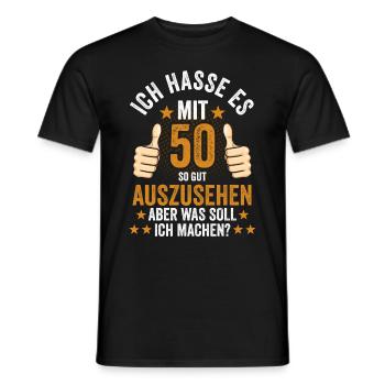 Fünfzigster Geburstag Feiern Geschenk - Männer T-Shirt - Schwarz - Vorne - AI Model Male 178 light (178cm)