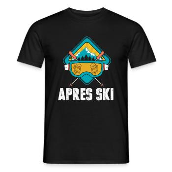 Vacances au ski après ski - T-shirt homme - noir - Devant - AI Model Male 178 light (178cm)