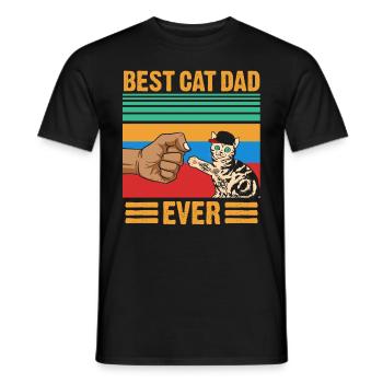 Bästa kattpappa någonsin - T-shirt herr - svart - Fram - AI Model Male 178 light (178cm)