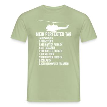 Helikopter Luftfahrt - Männer T-Shirt - Sage - Vorne - AI Model Male 178 light (178cm)