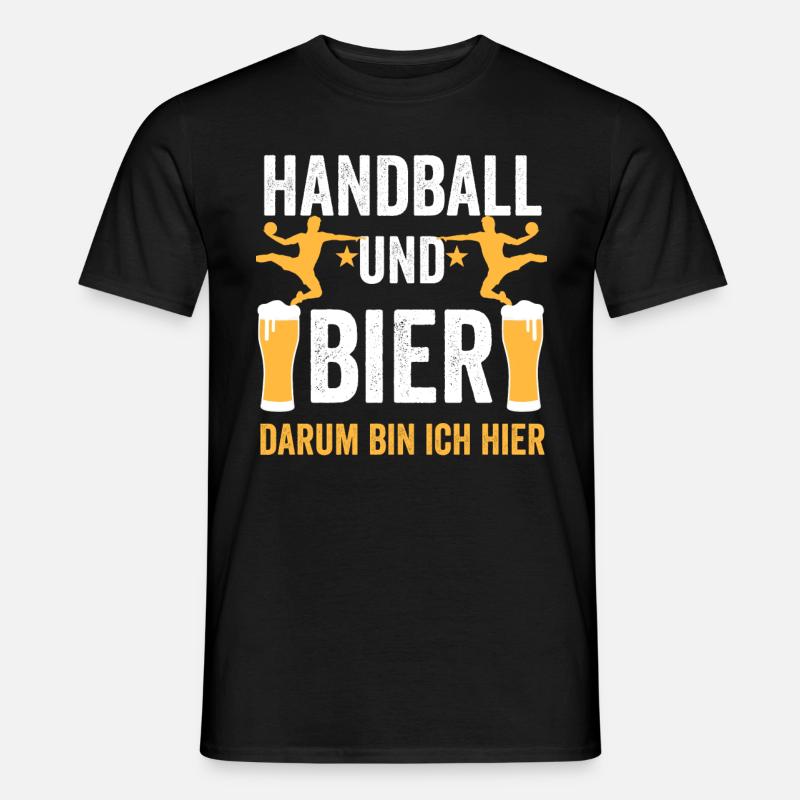 Handball Bier - Männer T-Shirt - Schwarz