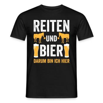 Reiten Bier Pferd - Männer T-Shirt - Schwarz - Vorne - AI Model Male 178 light (178cm)