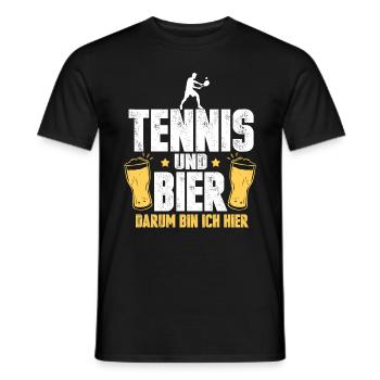 Tennis Bier - Männer T-Shirt - Schwarz - Vorne - AI Model Male 178 light (178cm)