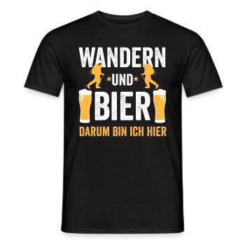 Wandern Bier Wanderer Wandersport - Männer T-Shirt - Schwarz - Vorne - AI Model Male 178 light (178cm)