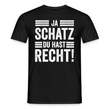 Ja Schatz du hast Recht Lustig - Männer T-Shirt - Schwarz - Vorne - AI Model Male 178 light (178cm)