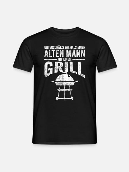 Grillen Alter Mann - Männer T-Shirt - Schwarz