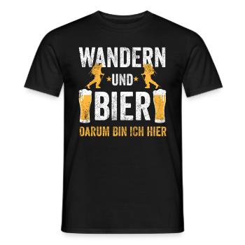 Wandern Bier Wanderer Wandersport - Männer T-Shirt - Schwarz - Vorne - AI Model Male 178 light (178cm)