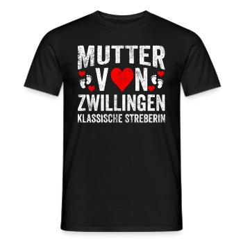 Zwillinge Mama Mutter Muttertag Geburt - Männer T-Shirt - Schwarz - Vorne - AI Model Male 178 light (178cm)