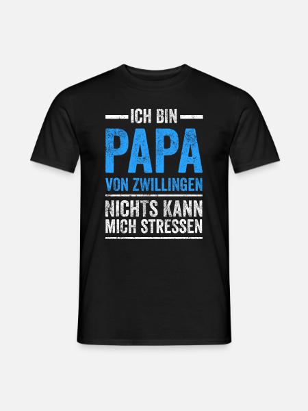 Zwillinge Vater Papa Vatertag - Männer T-Shirt - Schwarz