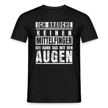 Mittelfinger Lustiger Spruch Sarkasmus - Männer T-Shirt - Schwarz - Vorne - AI Model Male 178 light (178cm)