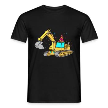 Bagger Geburtstag - Männer T-Shirt - Schwarz - Vorne - AI Model Male 178 light (178cm)