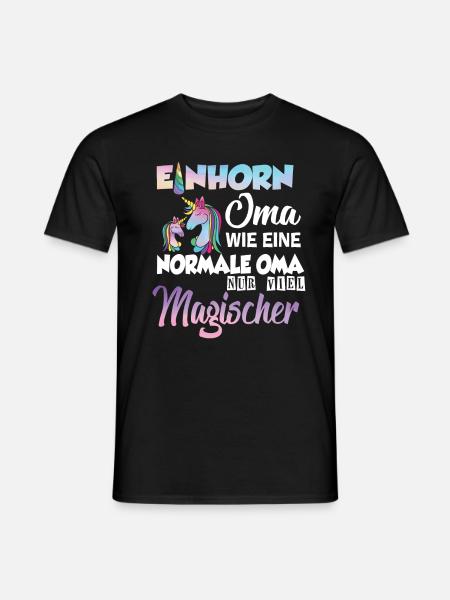 Einhorn Oma Großmutter - Männer T-Shirt - Schwarz