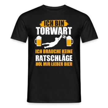 Torwart Bier Feiern Torhüter Fußballteam Lustige S - Männer T-Shirt - Schwarz - Vorne - AI Model Male 178 light (178cm)