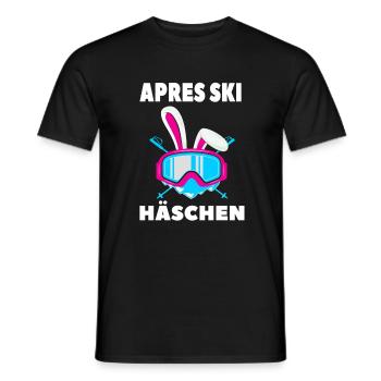 Apres Ski Häschen Skihase Geschenk - Männer T-Shirt - Schwarz - Vorne - AI Model Male 178 light (178cm)