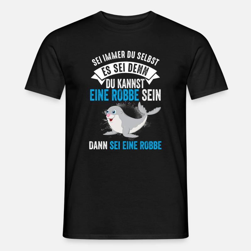 Robben Machen Mich Glücklich Geschenk - Männer T-Shirt - Schwarz
