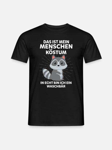 Waschbär Kostüm Raubtier Geschenk - Männer T-Shirt - Schwarz