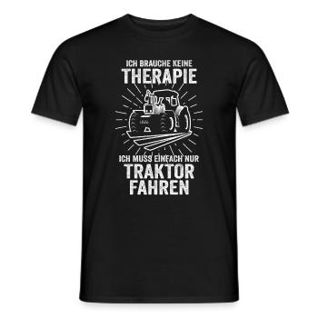 Traktor Therapie Trecker Landtechnik Bauer Geschen - Männer T-Shirt - Schwarz - Vorne - AI Model Male 178 light (178cm)