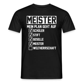Meister Handwerksmeister Mechatroniker Tischler Ge - Männer T-Shirt - Schwarz - Vorne - AI Model Male 178 light (178cm)