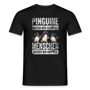 Pinguin Vofel Zootier Pinguinliebhaber Geschenk - Männer T-Shirt - Schwarz - Vorne - AI Model Male 178 light (178cm)