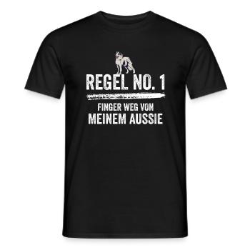 Australian Shepherd Hund Aussie Hundebesitzer Gesc - Männer T-Shirt - Schwarz - Vorne - AI Model Male 178 light (178cm)