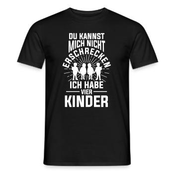Vier Kinder Vater Papa Mutter Mama Eltern Geschenk - Männer T-Shirt - Schwarz - Vorne - AI Model Male 178 light (178cm)