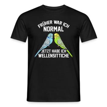 Wellensittich Vogel Wellensittichhalter Lustige Sp - Männer T-Shirt - Schwarz - Vorne - AI Model Male 178 light (178cm)