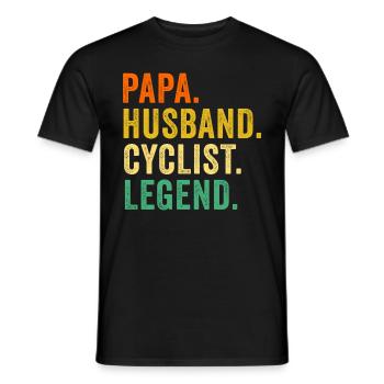 Bicycle Dad Husband Cyclist Byciclette Father's Day - Men's T-Shirt - black - Front - AI Model Male 178 light (178cm)