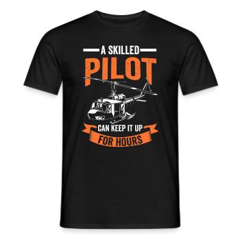 Hélicoptère Avion Pilote Avion Vol Jet Combat - T-shirt homme - noir - Devant - AI Model Male 178 light (178cm)