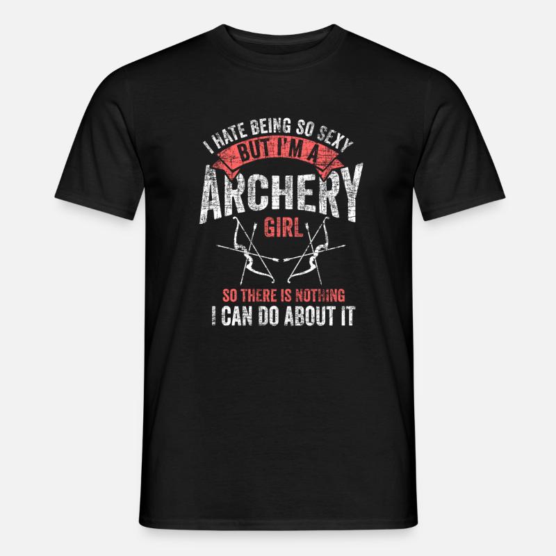 Bogenschießen Mädchen Bogenjäger Bogenschütze Gesc - Männer T-Shirt - Schwarz