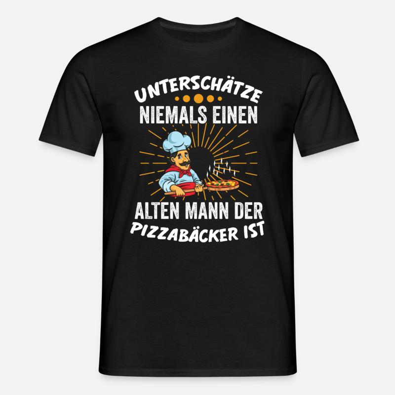 Pizzabäcker Küchenchef Geschenk - Männer T-Shirt - Schwarz