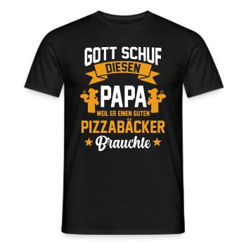 Pizzabäcker Papa Pizza Vatertag Geschenk - Männer T-Shirt - Schwarz - Vorne - AI Model Male 178 light (178cm)