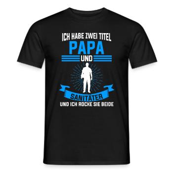 Sanitäter Papa Notfallsanitäter Vatertag - Männer T-Shirt - Schwarz - Vorne - AI Model Male 178 light (178cm)