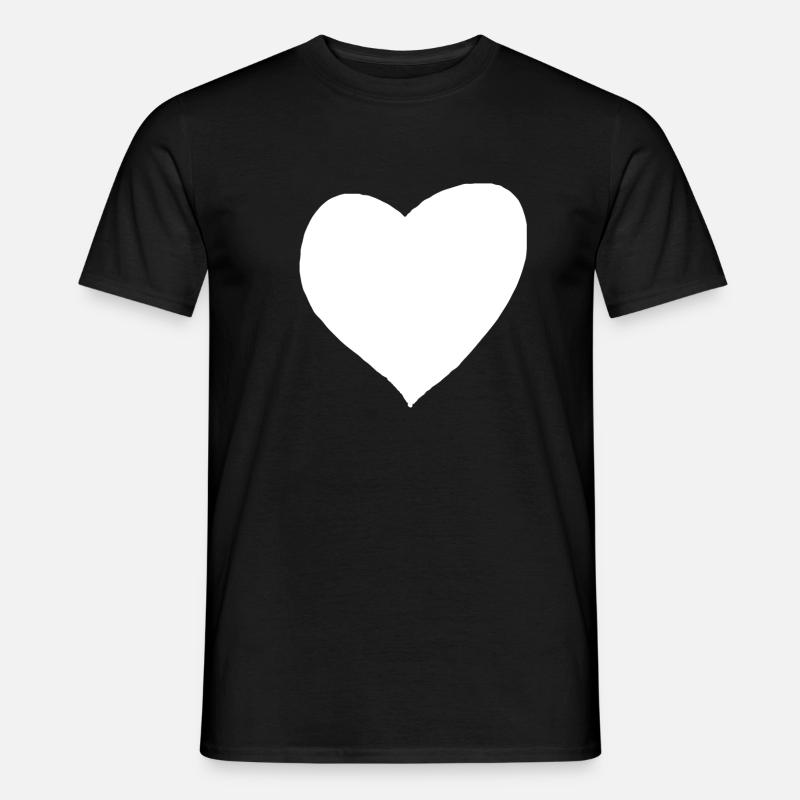 Weißes Herz Geschenkidee - Männer T-Shirt - Schwarz