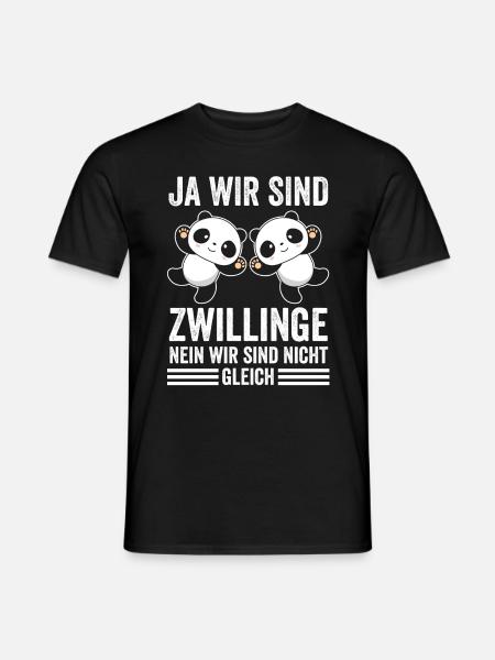 Zwillinge Geschwister Zwilling - Männer T-Shirt - Schwarz