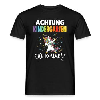 Kindergarten Kita Tagesmutter Einhorn - Männer T-Shirt - Schwarz - Vorne - AI Model Male 178 light (178cm)