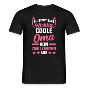 Oma Von Zwillingen Zwillingsoma - Männer T-Shirt - Schwarz - Vorne - AI Model Male 178 light (178cm)