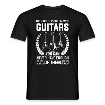 Guitare acoustique Guitare basse guitare électrique - T-shirt homme - noir - Devant - AI Model Male 178 light (178cm)